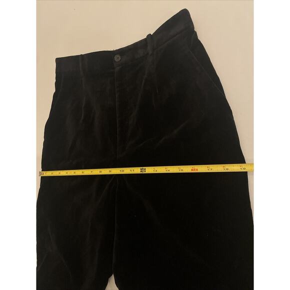 Ralph Lauren Collection Purple Label Black Velvet Pants 8 Slim High Rise Cotton - Picture 12 of 12